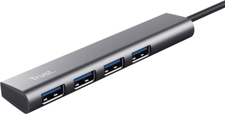 Хаб Trust Halyx USB-С > 4xUSB-А 3.2, Алюміній, 0.1м, Сірий (24948_TRUST) [108809]