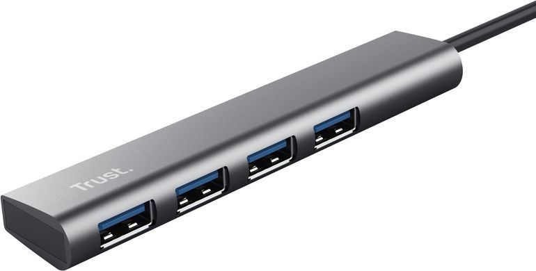 Хаб Trust Halyx USB-С > 4xUSB-А 3.2, Алюміній, 0.1м, Сірий (24948_TRUST) [108809]