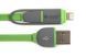 Кабель PowerPlant Quick Charge Flat USB2.0-MicroUSB-Lightning, 2м Green (CA910502) [616904], фото 2