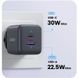 Зарядний пристрій 2xUSB 30W (USB-A + USB-C) X516 Gan сірий Ugreen (55539) [404201], фото 4