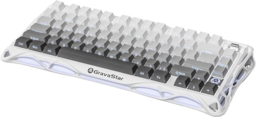 Клавіатура механічна GravaStar Mercury K1 80keys, GravaStar x Kailh Cheery Pink, EN, BT/WL/USB, білий (GSK1_GWHT) [111233]