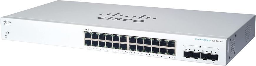 Комутатор Cisco CBS220 24xGE, 4x10G SFP+, Smart (CBS220-24T-4X-EU) [105218]