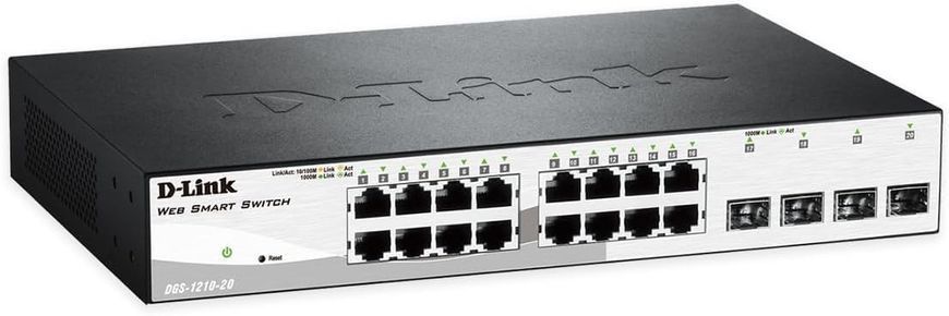 Комутатор D-Link /F 16xGE, 4xSFP, WebSmart (DGS-1210-20) [104832]