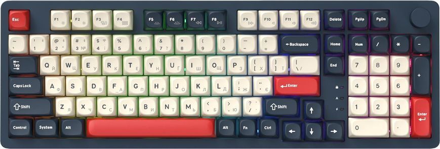Клавіатура бездротова GamePro Asgard Drakkar Keychron Super Red Switch Blue (MK305BL) [616476]