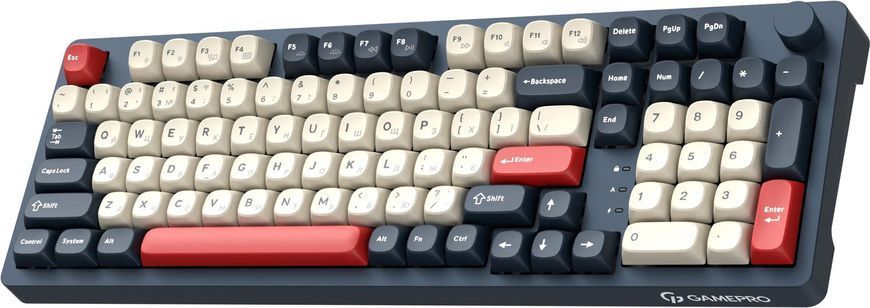 Клавіатура бездротова GamePro Asgard Drakkar Keychron Super Red Switch Blue (MK305BL) [616476]
