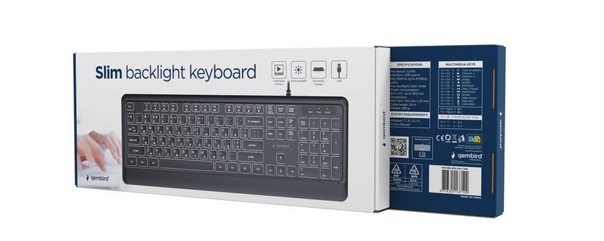 Клавіатура Gembird Black (KB-UML-04-CYRL) [620100]