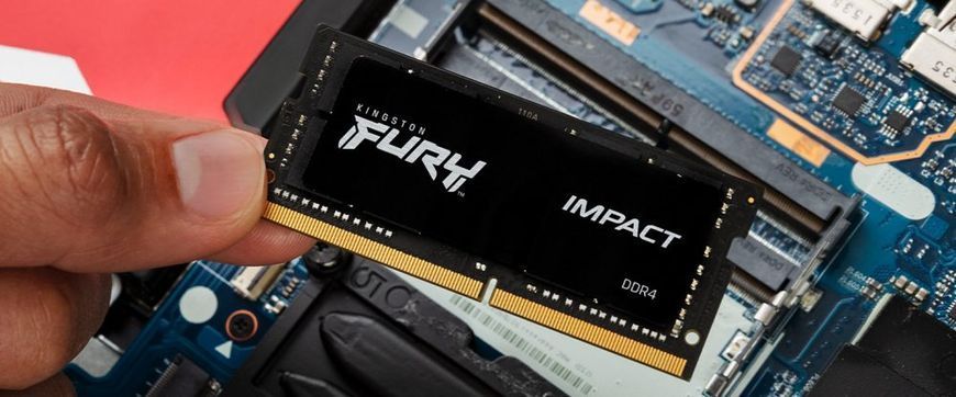 Пам'ять ноутбука Kingston DDR4 16GB KIT (8GBx2) 3200 FURY Impact (KF432S20IBK2/16) [103774]