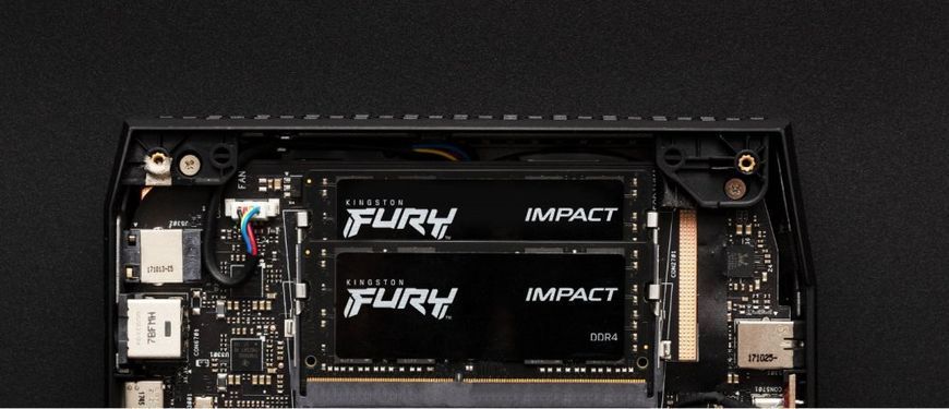 Пам'ять ноутбука Kingston DDR4 16GB KIT (8GBx2) 3200 FURY Impact (KF432S20IBK2/16) [103774]