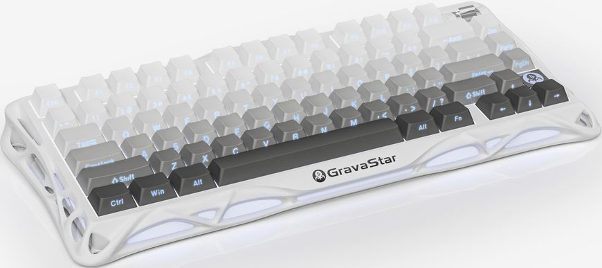 Клавіатура механічна GravaStar Mercury K1 80keys, GravaStar x Kailh Cheery Pink, EN, BT/WL/USB, білий (GSK1_GWHT) [111233]