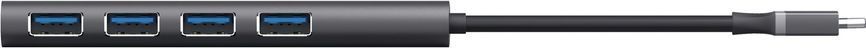 Хаб Trust Halyx USB-С > 4xUSB-А 3.2, Алюміній, 0.1м, Сірий (24948_TRUST) [108809]