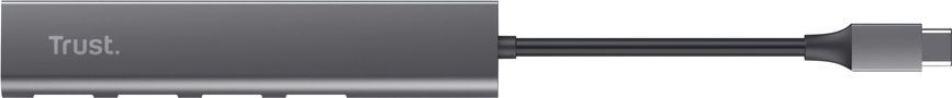 Хаб Trust Halyx USB-С > 4xUSB-А 3.2, Алюміній, 0.1м, Сірий (24948_TRUST) [108809]