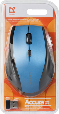 Миша Defender Accura MM-365 Wireless синій (52366) [200890]
