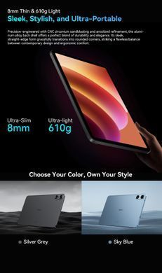 Планшет PAD100 GREY 12" 256GB OSCAL (PAD100 6GB GREY) [504103]