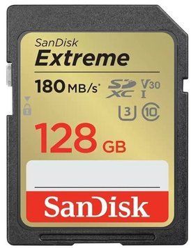 Карта пам'яті SanDisk SD 128GB C10 UHS-I U3 R180/W90MB/s Extreme V30 (SDSDXVA-128G-GNCIN) [111646]