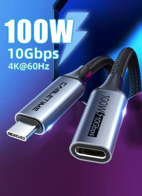 Кабель Cabletime USB Type-C - USB Type-C (M/F) PD 100W, 0.5 м, White (CU21E) [615239]