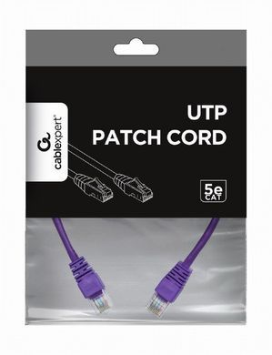 Патч-корд UTP Cablexpert літий, 50u "штекер із засувкою, 0.25 м, фіолетовий (PP12-0.25M/V) [610096]