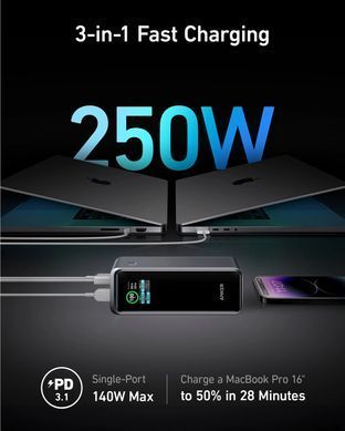 Портативний зарядний пристрій Anker Prime - 27650 mAh 250W PD Black (A1340011) [201924]