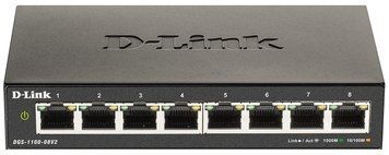 Комутатор D-Link 8xGE, EasySmart (DGS-1100-08V2) [105034]