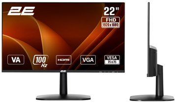 Монітор 2E 21.5" A2225B D-Sub, HDMI, VA, 100Hz (2E-A2225B-01.EU) [114368]