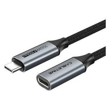 Кабель Cabletime USB Type-C - USB Type-C (M/F) PD 100W, 0.5 м, White (CU21E) [615239]