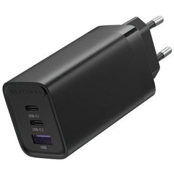 Зарядний пристрій 3xUSB 65W (2xUSB-C+USB-A) PD3.0+QC4.0 чорний Vention (FEDB0-EU) [42794]
