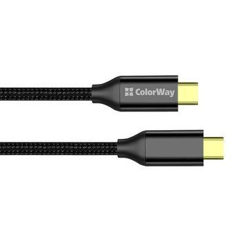 Кабель ColorWay USB Type-C + USB Type-C (M/M), 5.0 А, 1 м, Black (CW-CBPDCC062-BK) [604175]