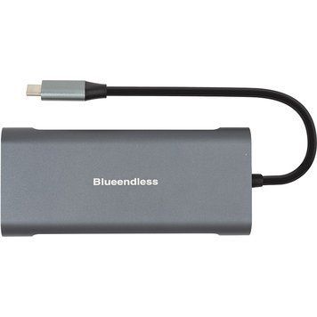 USB-хаб PowerPlant USB Type-C Grey (CA913497) [605161]