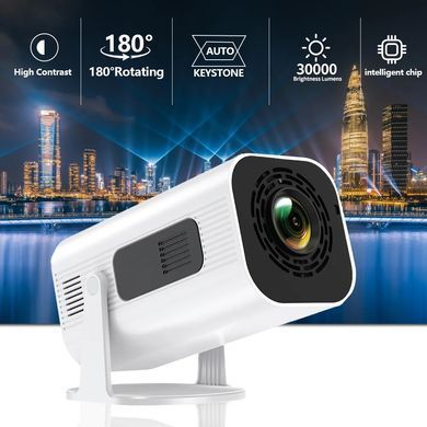 Проєктор H96 MAX HP330 LED LCD HD 170AL 16:9 H713 1G/8G Android 11.0 HDMI WiFi BT білий (H96 MAX_HP330) [405011]