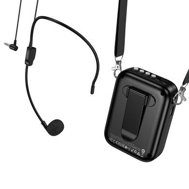 Портативна колонка з гарнітурою HOCO L23 Lemony speaker with wired microphone, 5W, Black (6942007672160) [806587]