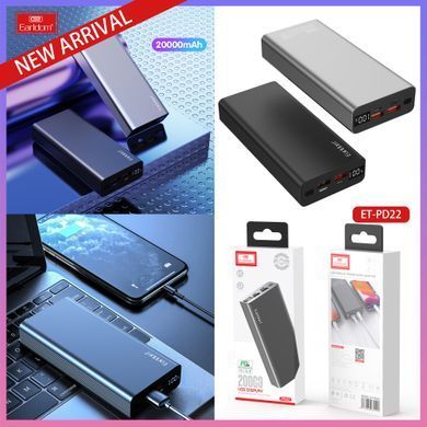 Універсальна мобільна батарея Earldom ET-PD22 20000mAh Black (PB-000122) [613966]