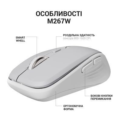 Миша бездротова OfficePro Gray (M267G) [606682]