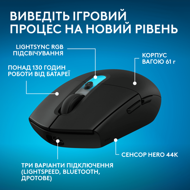 Миша Logitech G305 X SUPERLIGHT Black (910-007739) [204670]