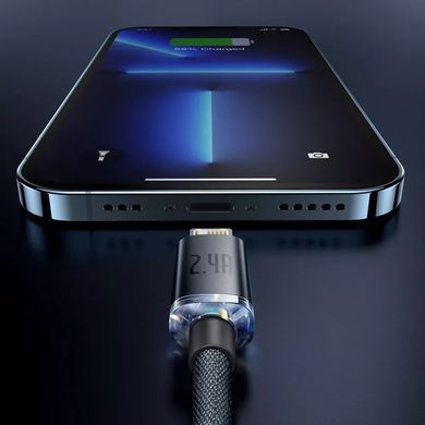Кабель Baseus Crystal Shine USB-Lightning, 2.4A, 1.2м Blue (6932172602697) [604189]