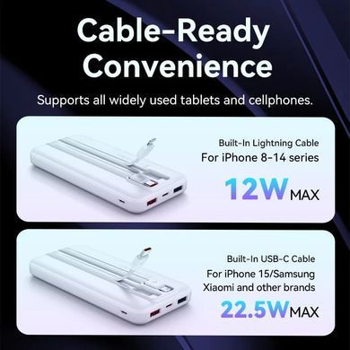Універсальна мобільна батарея Vention 10000mAh PD White (FHOW0) [614601]