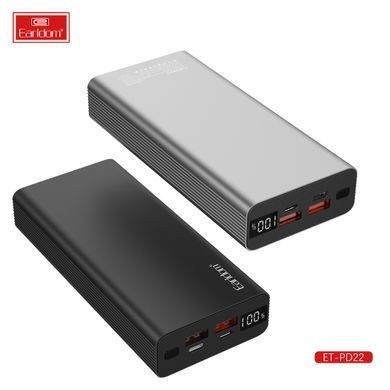 Універсальна мобільна батарея Earldom ET-PD22 20000mAh Black (PB-000122) [613966]