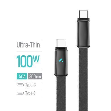 Кабель ColorWay USB Type-C - USB Type-C (M/M), ultra-thin, 5А, 1 м, Black (CW-CBPDCC100-BK) [619960]