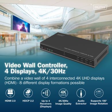 Контролер відеостіни DIGITUS 4K HDMI Video Wall 2x2 (DS-55358) [113505]