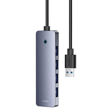 USB-хаб Baseus UltraJoy Series 4-Port HUB Lite 50cm Space Grey（USBA to USB3.0*4+Type-C5V） (B0005280B811-01) [806517]