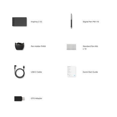 Графічний планшет Huion 6.3"x3.9", чорний (H641P) [104767]