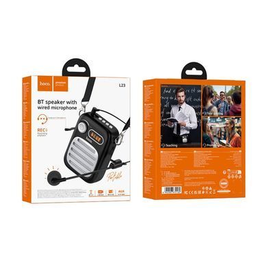 Портативна колонка з гарнітурою HOCO L23 Lemony speaker with wired microphone, 5W, Black (6942007672160) [806587]
