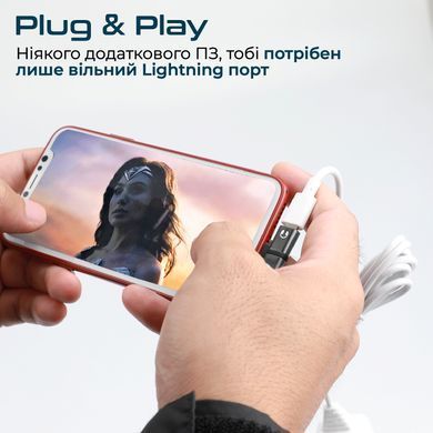 Адаптер Promate iHinge Lightning - 2хLightning (M/F) Grey (ihinge-lt.grey) [604315]
