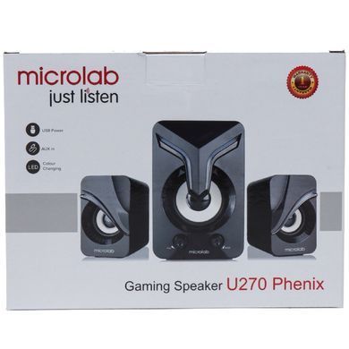 Акустична система 2.1 MICROLAB 11W, USB, LED, чорна (U-270) [404767]