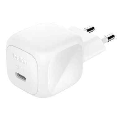 Зарядний пристрій мережевий Belkin 45Вт USB-С PD PPS, білий (WCA013KQWH) [112440]