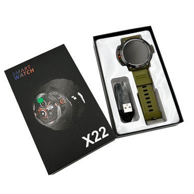 Смарт-годинник IWO X22 38mm. 330 mAh, IP68 Army Green (IWOX22AG) [802725]