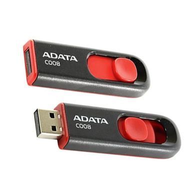 Флеш-накопичувач ADATA USB 2.0 C008 32Gb Black/Red (AC008-32G-RKD) [803031]