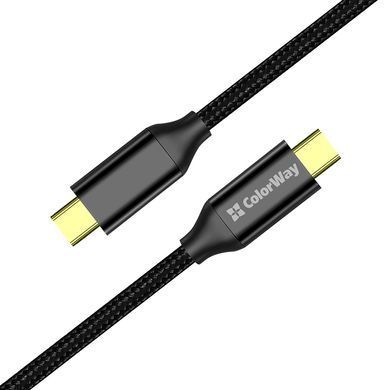 Кабель ColorWay USB Type-C + USB Type-C (M/M), 5.0 А, 1 м, Black (CW-CBPDCC062-BK) [604175]