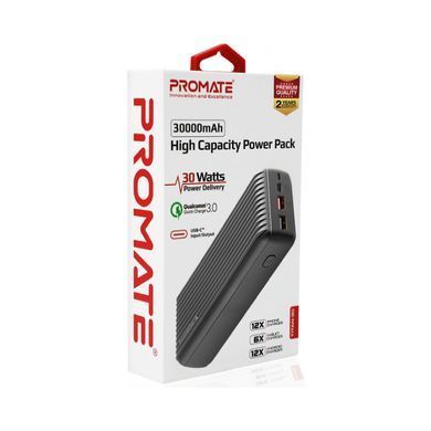 Універсальна мобільна батарея Promate Titan-30 Black 30000mAh (titan-30.black) [603423]