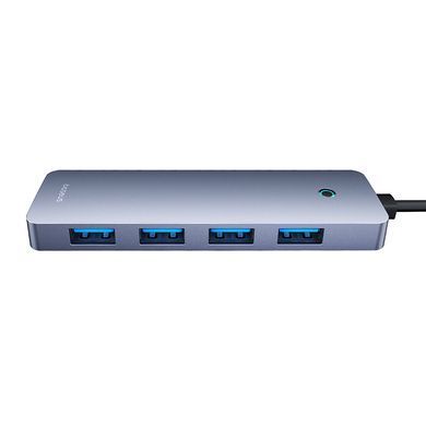 USB-хаб Baseus UltraJoy Series 4-Port HUB Lite 50cm Space Grey（USBA to USB3.0*4+Type-C5V） (B0005280B811-01) [806517]