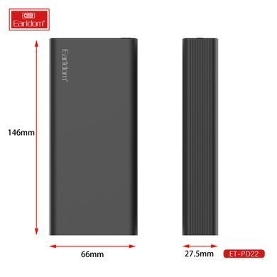 Універсальна мобільна батарея Earldom ET-PD22 20000mAh Black (PB-000122) [613966]