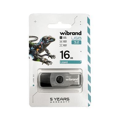 Флеш-накопичувач Wibrand USB 3.2 Gen1 Lizard 16GB Black (WI3.2/LI16P9B) [804431]